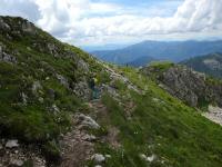 Blick auf den Wanderweg bergab zur tscherschutzhtte 