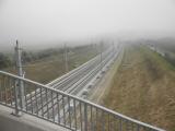 Blick von der Wildbrcke auf die neue Westbahn, Richtung Wien 