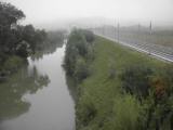 Blick von der Wildbrcke auf die neue Westbahn, Richtung Linz  