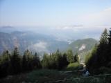 der schne Fernblick Richtung Kufstein von der Vorderkaiserfeldenhtte 