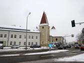 Blick zum Brgerspitalgebude mit Brgerspitalskirche 