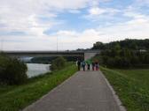 Wanderer auf der 1. Runde bei der Donaubrcke Pchlarn