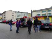 Die kleine aber feine Wandergruppe aus Langenlois am Parkplatz bei der TB-Halle  