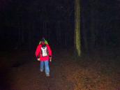 Wanderroute bei Nacht durch den Wald zur Vitiser-Strae