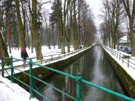 Blick auf die Wanderstrecke entlang des Mhlbachs beim Hammerpark