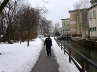 Blick auf die Wanderstrecke entlang des Mhlbachs beim Hammerpark