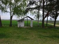 Blick zum "Jgerkreuz" am Straenrand in der Riede Mitterreut 