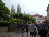 Wanderroute ber die Sct. Mathias Gade mit Blick zum Dom von Viborg 