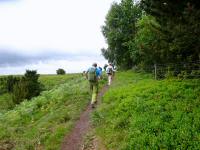 Blick auf die Wanderstrecke - der Anstieg auf die Bakker/Hills 