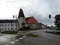 Blick zum Brgerspitalgebude mit der Brgerspitalskirche 