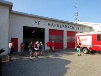 Blick zum Start-/Zielgebude das FF-Haus Hafnerbach 