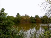 Blick ber den Schlossteich zum Schloss Kirchberg an der Wild 