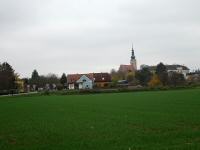 schner Fernblick zur Pfarrkirche und Schloss Gobelsburg