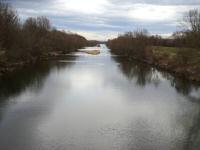 Blick von der Seenbrcke auf die Traisen flussabwrts