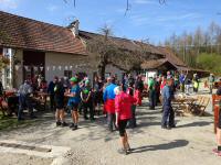 Wanderer kurz vor dem Abmarsch von der Redlingerhtte 