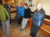 Wanderer in der Buschenschank Willach - Start/Zielraum 