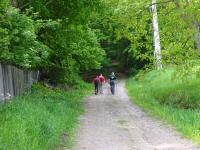 Blick auf die Wanderstrecke am Ortsende von Sparbach 