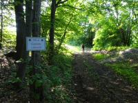 Blick auf die Wanderstrecke mit der Infotafel - Vorankndigung der 2. K+L 