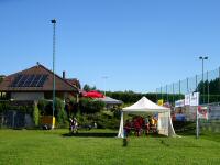 Blick zum Zelt auf dem Sportgelnde - ist Start-/ Zielraum