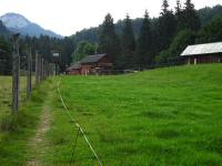 Blick auf die Wanderstrecke bei der Gehftguppe Scheiben 