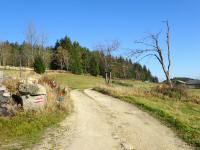 Blick auf die Wanderstrecke bei den Gehften am Binderberg 