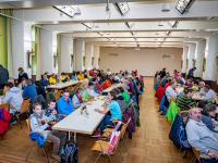 Wanderer im Zielraum - Festsaal der Gartenbaufachschule 