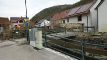 Blick auf die Wanderstrecke bei der Brcke ber den Weitenbach