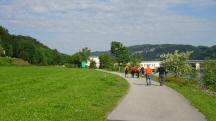 Blick auf die Wanderstrecke entlang der Donau 