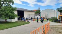  Blick zur Festhalle Zemling - Start-/Zielraum 
