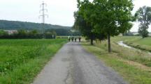 Blick auf die Wanderstrecke entlang der Perschling