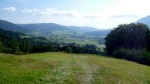 Blick auf die Wanderstrecke bei der  Gehftgruppe Nubichl mit herrlicher Fernsicht