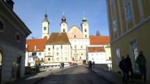 schner Blick ber die Steyrbrcke zum ehem. Brgerspital und zur Michaelerkirche 