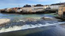 Blick von der Steyrbrcke auf den Zusammenfluss der Steyr und Enns 
