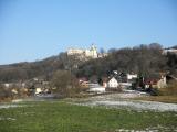 schner Fernblick ber Stein-Eichberg zur Burgruine Hohenegg 