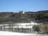schner Fernblick vom Kalenberg zur Burgruine Hohenegg 