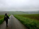 Blick auf die Wanderstrecke bergab nach Weisching 