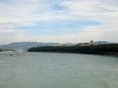 der schne Blick vom Donaukraftwerk Melk flussabwrts