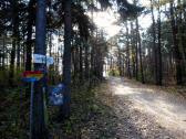 Wanderroute auf dem Gterweg am Heiligenstein - bei der Wanderstreckenzusammenfhrung