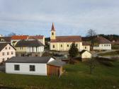Blick zur Pfarrkirche von Jagenbach sie ist dem Heiligen Antonius von Padua geweiht