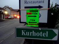kurz nach dem Start - Infotafel Streckenteilung 