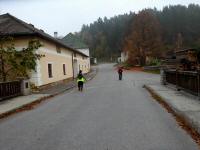 Blick auf die Wanderstrecke am Ortsbeginn von Harmanschlag bei der Lainsitz