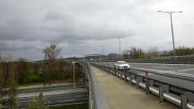 Wanderroute auf der Donaubrcke der Kremser Bundestrae B37
