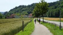 Wanderroute wieder entlang der B216 zurck nach Weiten 