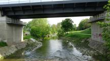  der Blick vom Steg auf den Michelbach flussaufwrts 