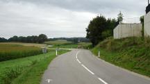 Blick auf die Wanderstrecke - kurz auf der Landstraße (L2200)