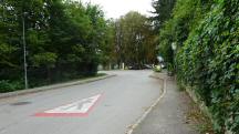 Wanderroute kurz entlang der Karl Fischer Straße in Sitzenberg