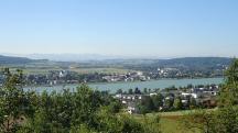 sehr schner Fernblick ber Klein-Pchlarn und Donau nach Pchlarn 