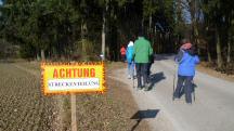 Blick auf die Wanderstrecke bei der Streckenteilung 