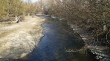 Blick von der Hofaubrcke auf das Krumpenwasser flussaufwrts 