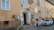  Blick zum Eingang ins Volksheim (Start-/Zielraum) 